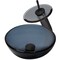Novatto Clear Grey Mini Glass Vessel Bath Sink and Faucet Set, Matte Black NSFC-168G-1217003MB - alternate 2